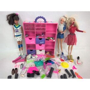 Vtg 1993 Barbie Quilted Shoes Clothes Organizer Storage Carry Case Accessories